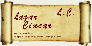 Lazar Cincar vizit kartica